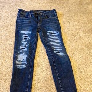 American Eagle Ripped Jeans With Cloth Backing